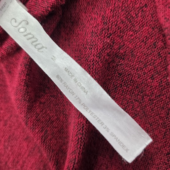 SOMA M Weekend Pajama Dress Hooded Loungewear Red Long Sleeve Soft Sleepwear - Picture 9 of 11